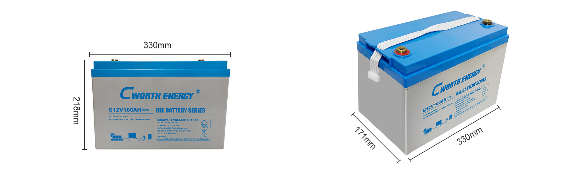 Cworth Gel Battery for off-grid installation
